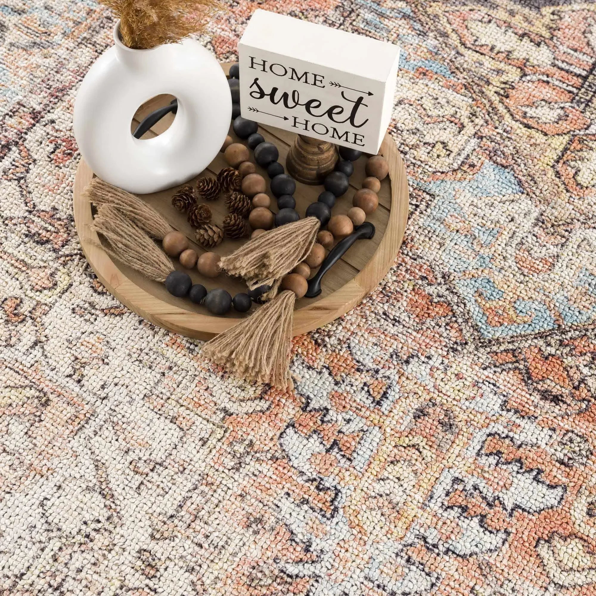 Beck Peach Washable Area Rug - The Mayfair Hall