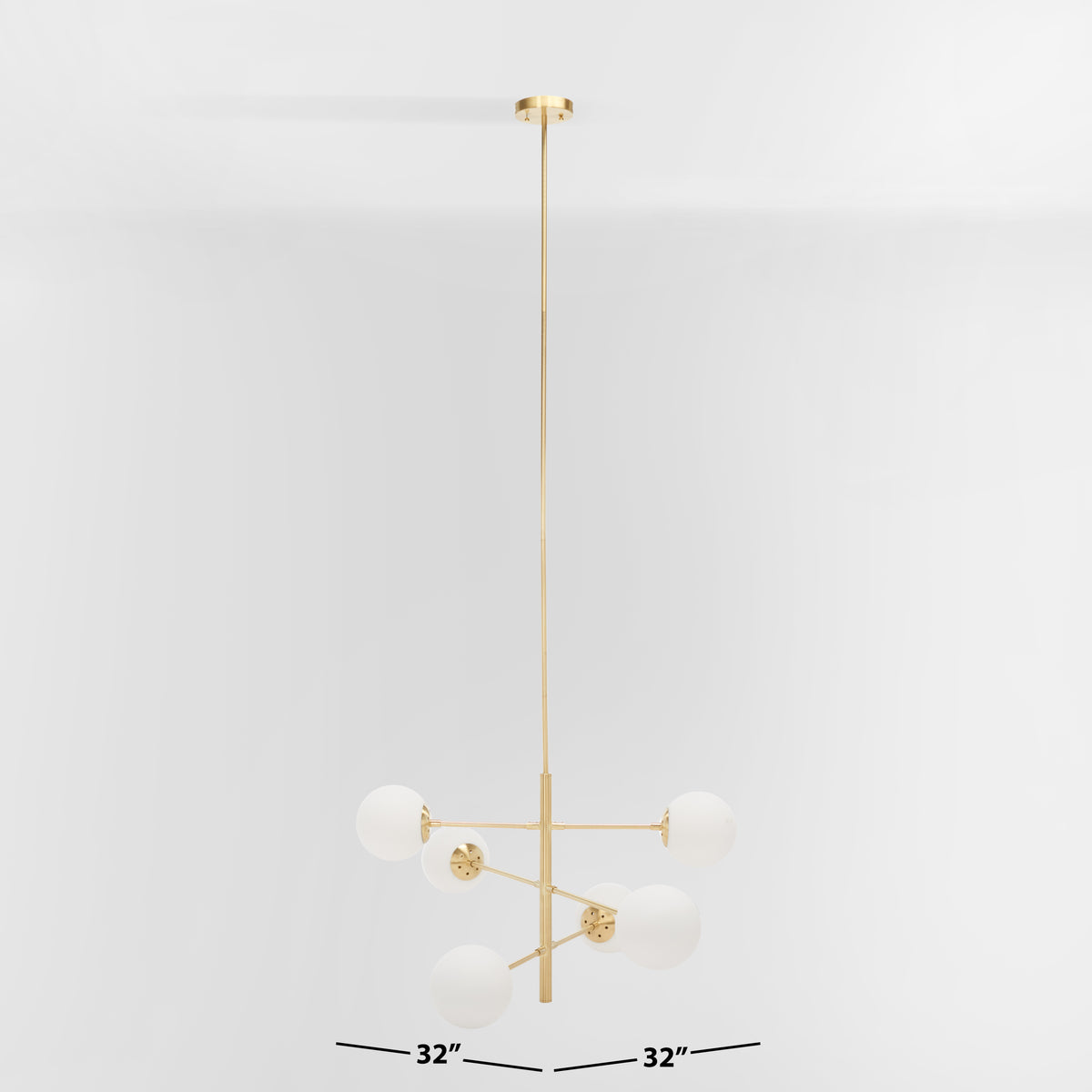 Bassett 6-Light Steel Chandelier in Gold — 32″