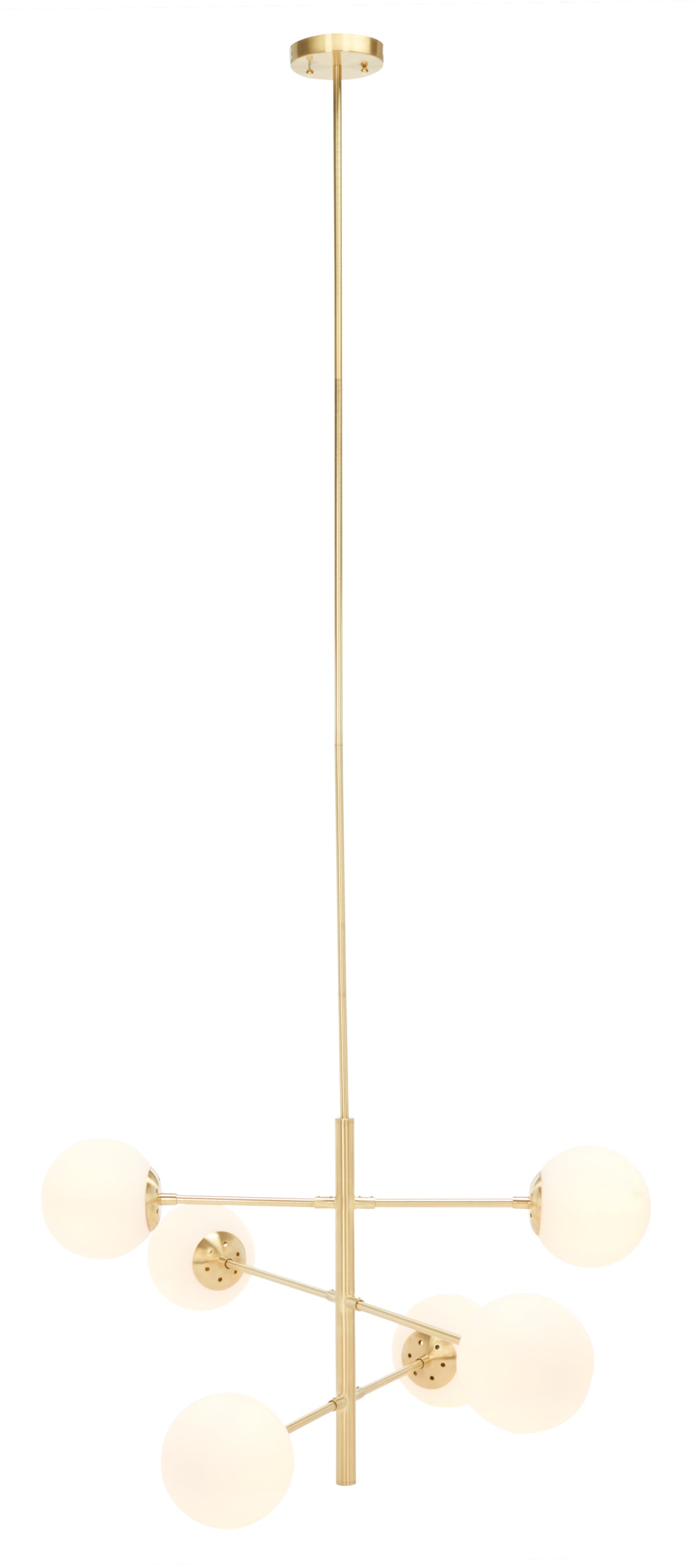 Bassett 6-Light Steel Chandelier in Gold — 32″