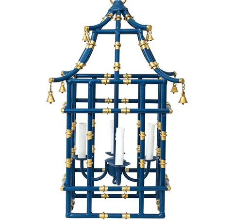 Bamboo Lantern in Navy and Gold - The Mayfair Hall