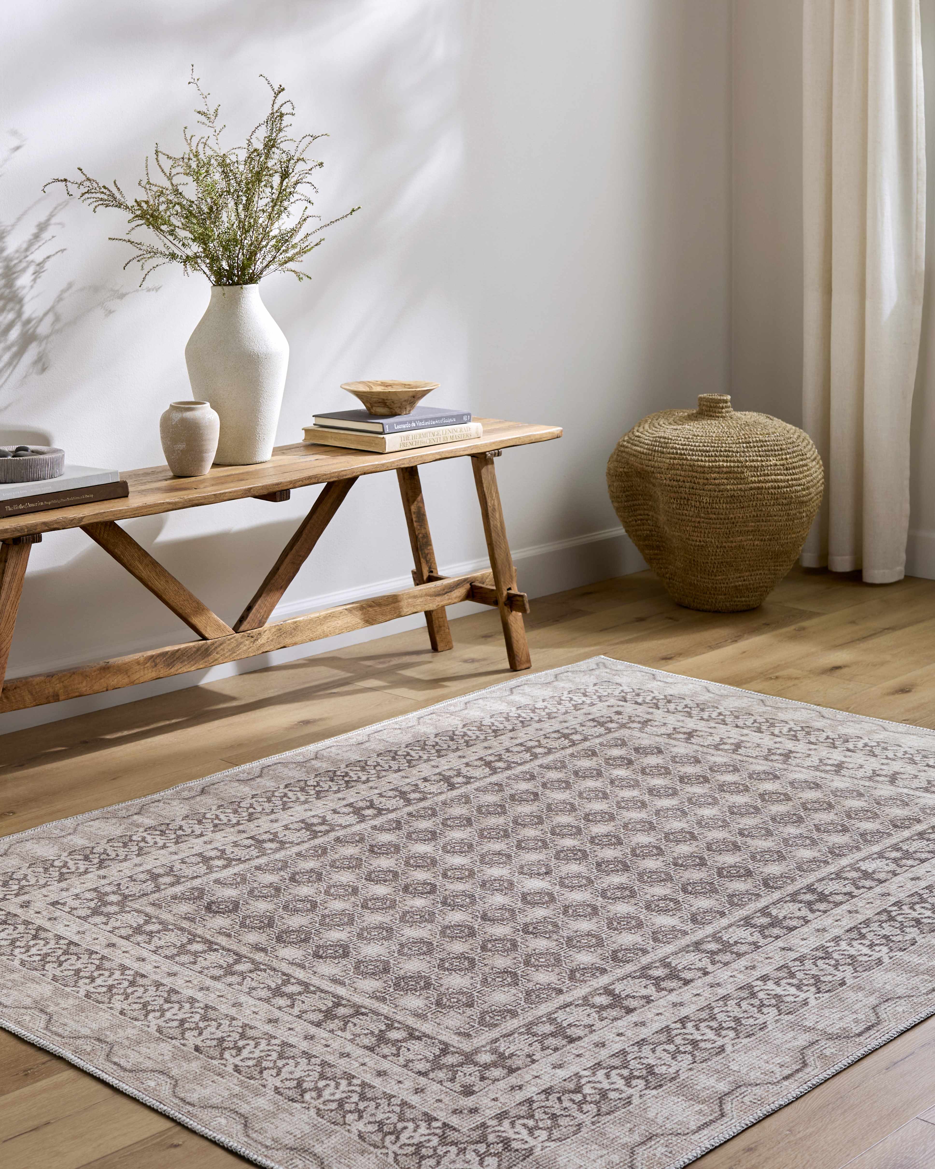 Rainier Light Brown Washable Rug | Our PNW Home X Livabliss