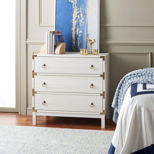Galio 3 Drawer Chest in Bleached White