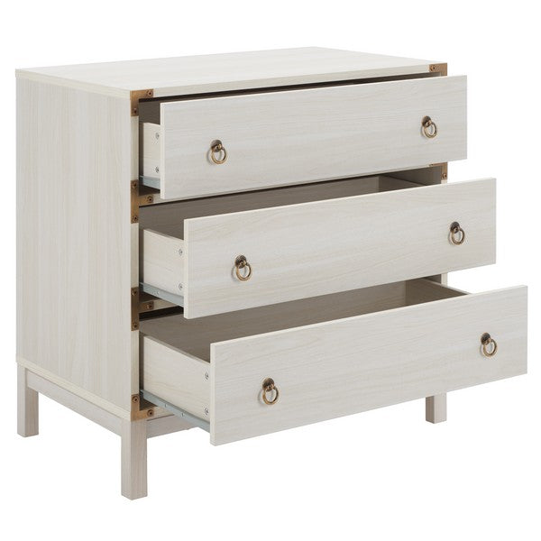 Galio 3 Drawer Chest in Bleached White