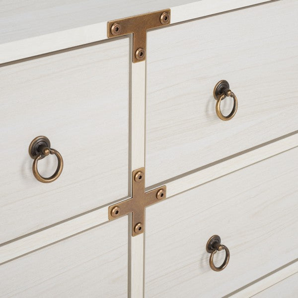 Galio 6 Drawer Chest in Bleached White