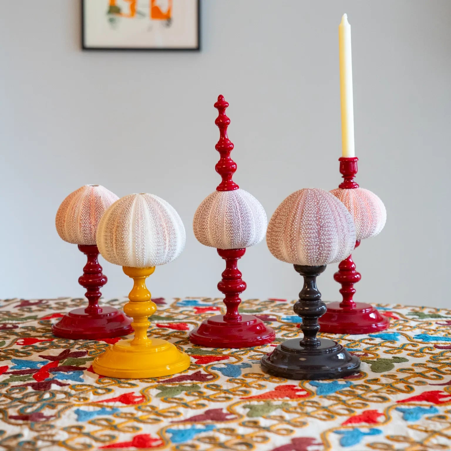 Noto Lacquered Sea Urchin Object, Crimson - The Mayfair Hall