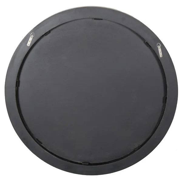 Paulson Black Round Wood Mirror
