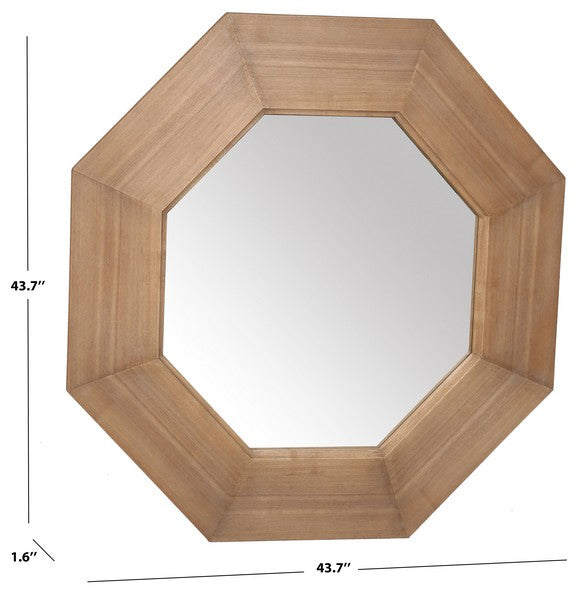 Lacarlo Octagan Wood Mirror in Natural