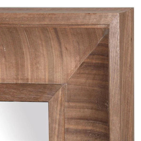 Kaya Walnut Finish Square Wood Mirror