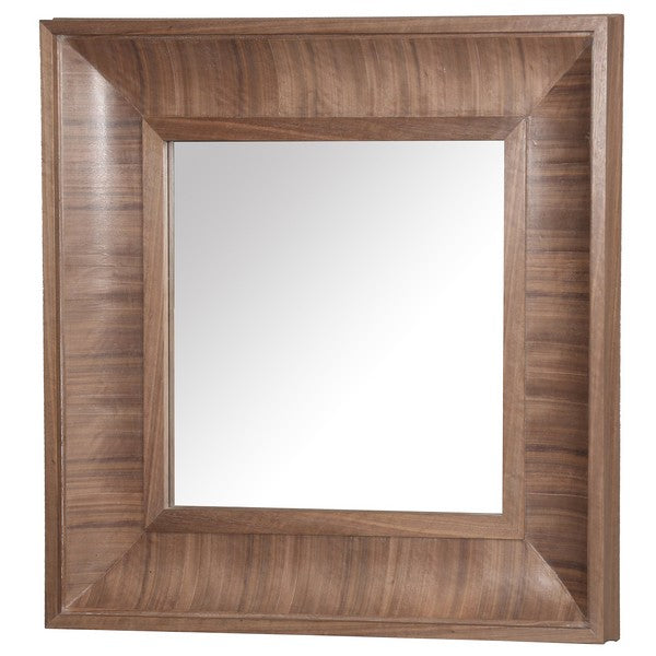Kaya Walnut Finish Square Wood Mirror