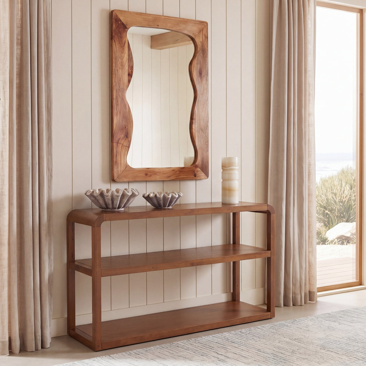 Omara 3 Tier Console Table in Walnut