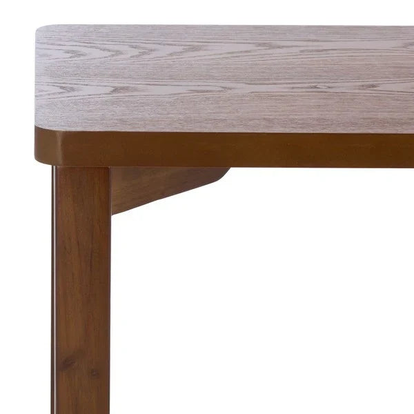 Chasu Wood Console Table in Walnut with Shelf