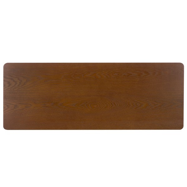 Chasu Wood Console Table in Walnut with Shelf