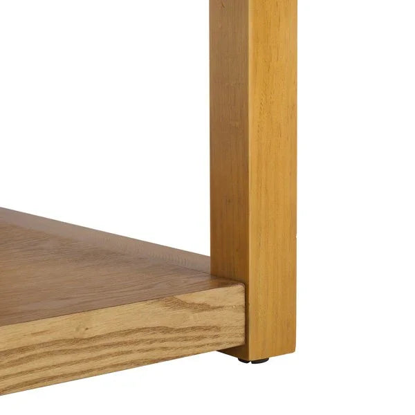 Omara Wood Console Table in Natural with 4 Shelves - The Mayfair Hall