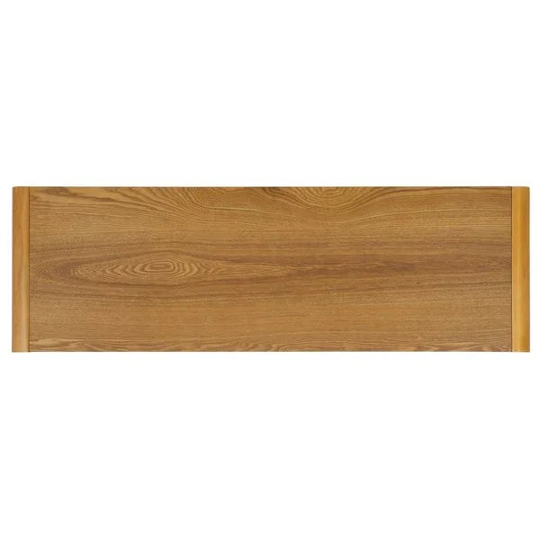 Omara Wood Console Table in Natural with 4 Shelves - The Mayfair Hall