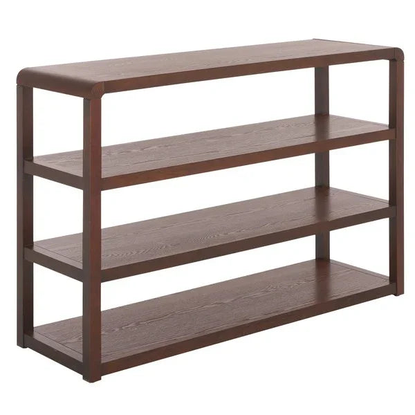 Omara Wood Console Table in Walnut with 4 Shelves - The Mayfair Hall
