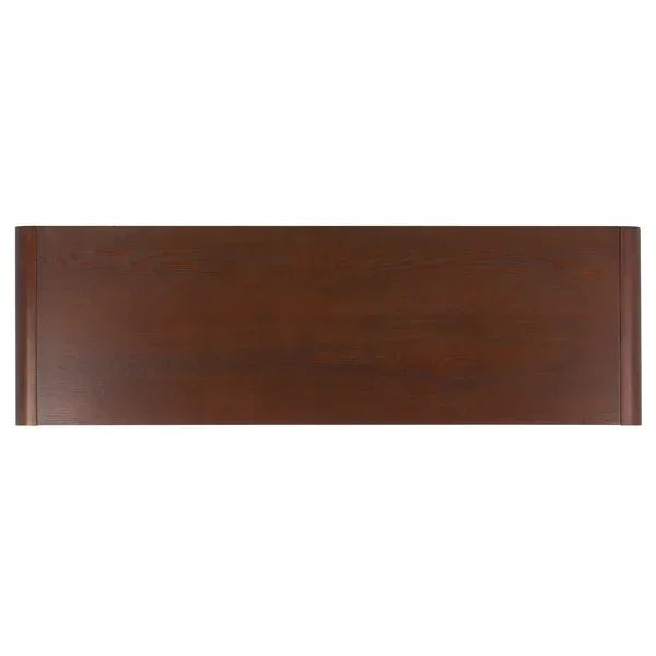 Omara Wood Console Table in Walnut with 4 Shelves - The Mayfair Hall