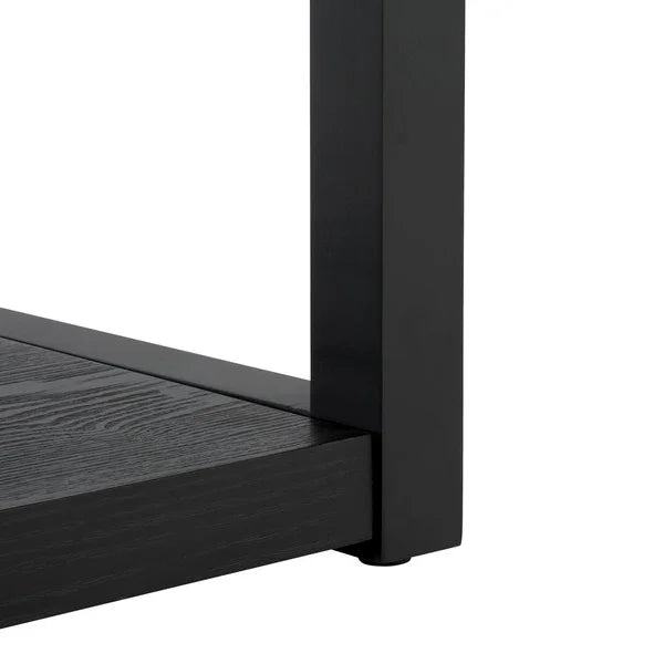 Omara Wood Console Table in Black with 4 Shelves - The Mayfair Hall