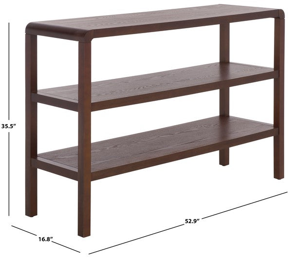 Omara 2 Shelf Console Table in Walnut
