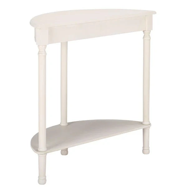 Tinsley Half Round Console Table in Ivory