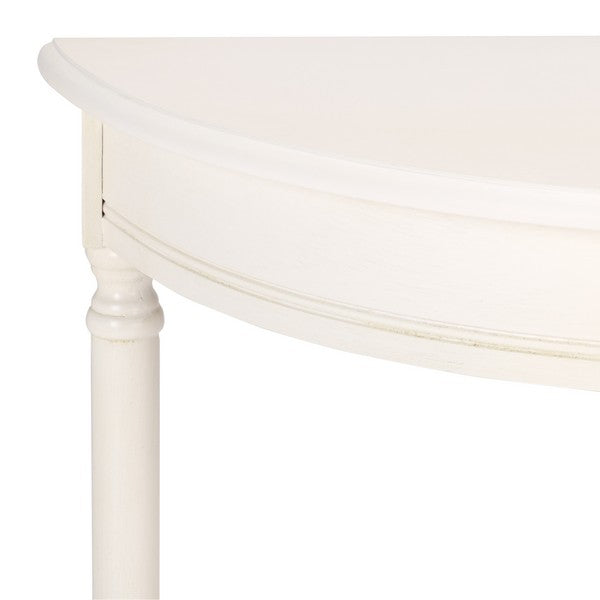 Tinsley Half Round Console Table in Ivory