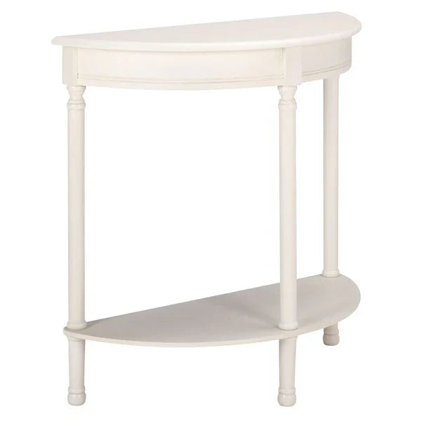 Tinsley Half Round Console Table in Ivory