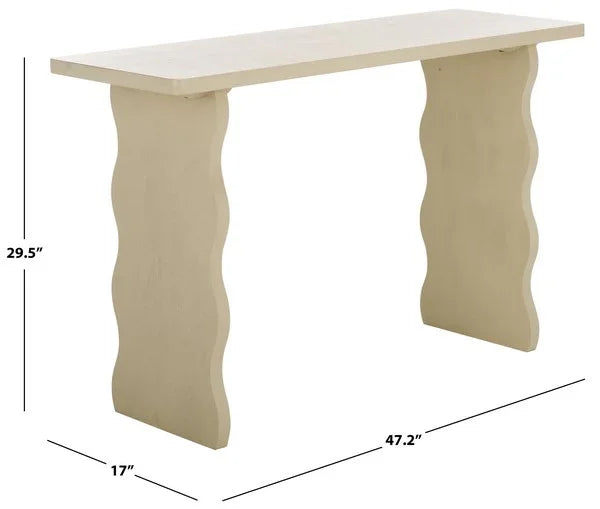 Preslyn Wood Console Table in Sand - The Mayfair Hall