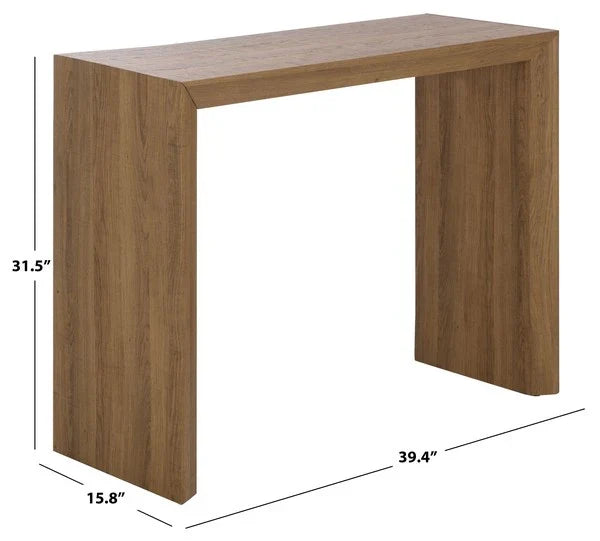 Woodrow Wood Console Table in Natural Brown