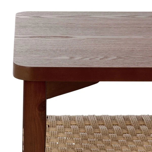 Dino Wood Coffee Table in Walnut with Shelf