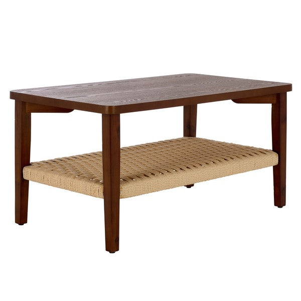 Dino Wood Coffee Table in Walnut with Shelf