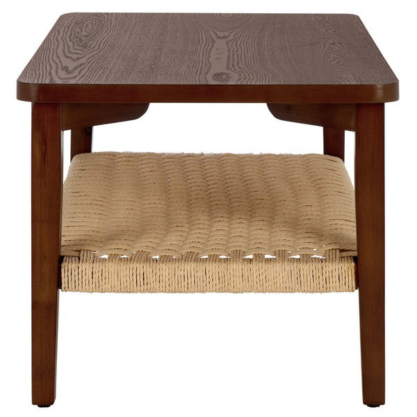 Dino Wood Coffee Table in Walnut with Shelf