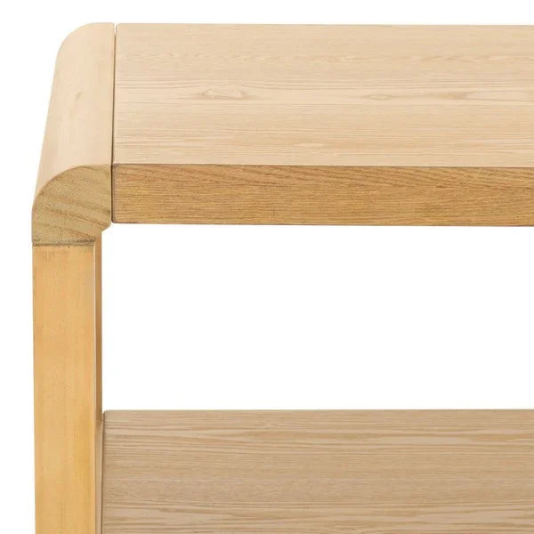 Omara Wood 2-Tier Coffee Table in Natural - The Mayfair Hall