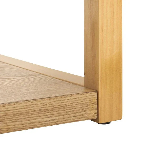 Omara Wood 2-Tier Coffee Table in Natural - The Mayfair Hall