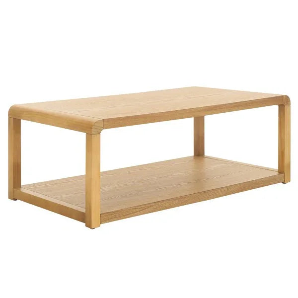 Omara Wood 2-Tier Coffee Table in Natural - The Mayfair Hall
