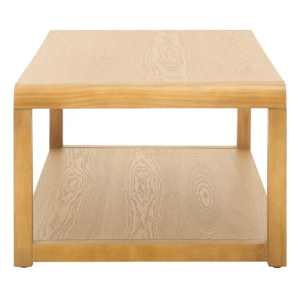 Omara Wood 2-Tier Coffee Table in Natural - The Mayfair Hall
