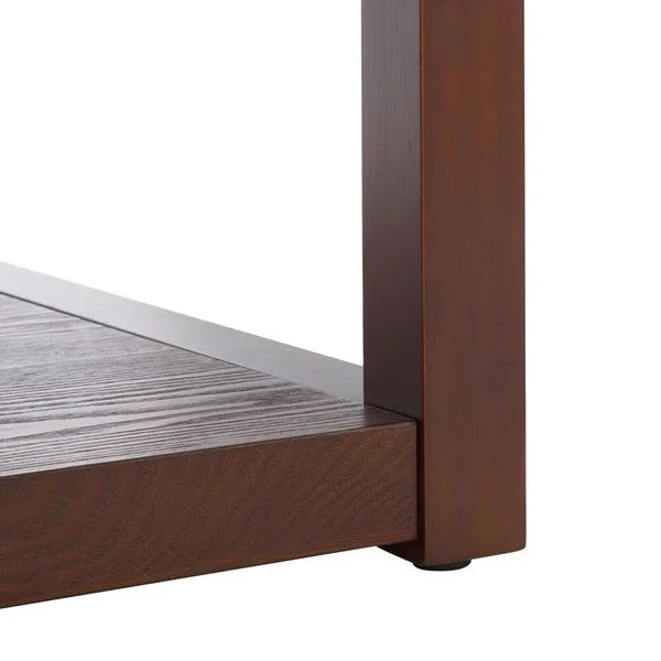 Omara Wood 2-Tier Coffee Table in Walnut - The Mayfair Hall