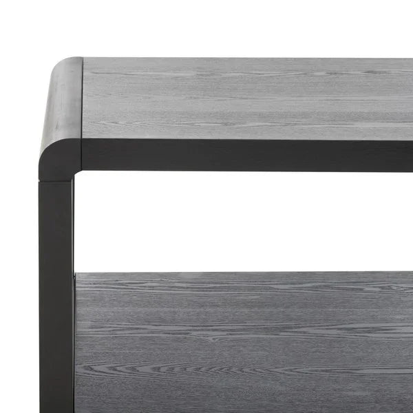Omara Wood 2-Tier Coffee Table in Black - The Mayfair Hall