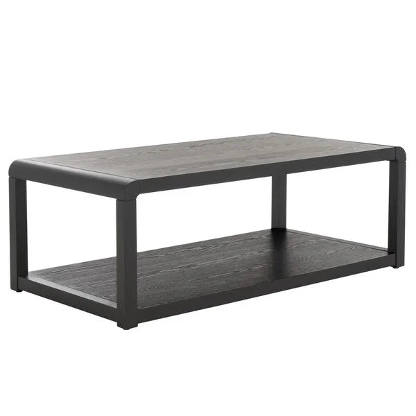 Omara Wood 2-Tier Coffee Table in Black - The Mayfair Hall