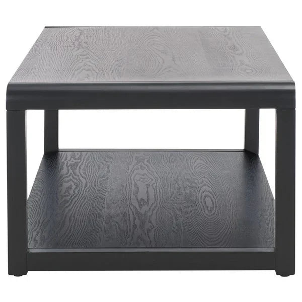 Omara Wood 2-Tier Coffee Table in Black - The Mayfair Hall