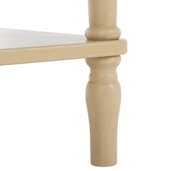 Haven Wood Coffee Table in Natural with Shelf