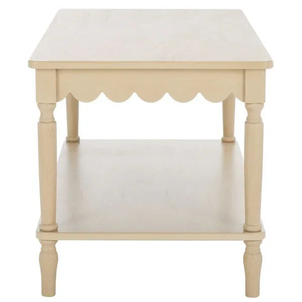 Haven Wood Coffee Table in Natural with Shelf