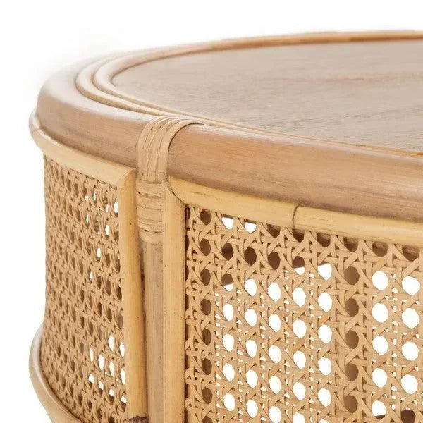 Arvid Rattan Coffee Table in Natural - The Mayfair Hall