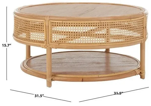 Arvid Rattan Coffee Table in Natural - The Mayfair Hall