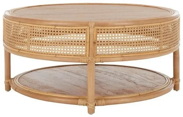 Arvid Rattan Coffee Table in Natural - The Mayfair Hall
