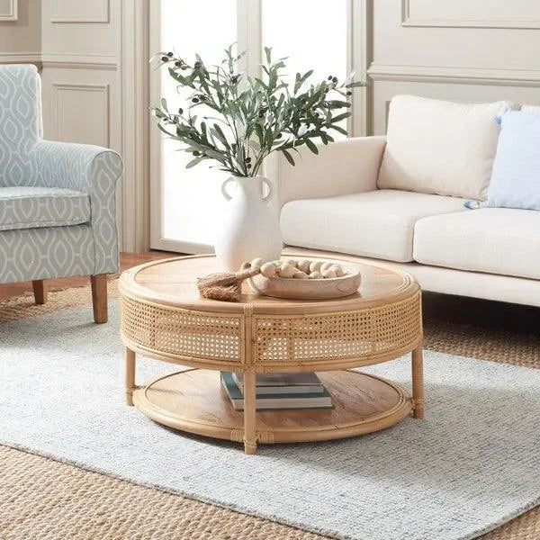 Arvid Rattan Coffee Table in Natural - The Mayfair Hall