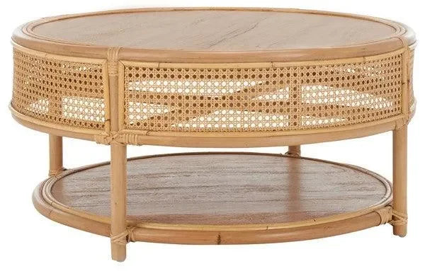 Arvid Rattan Coffee Table in Natural - The Mayfair Hall