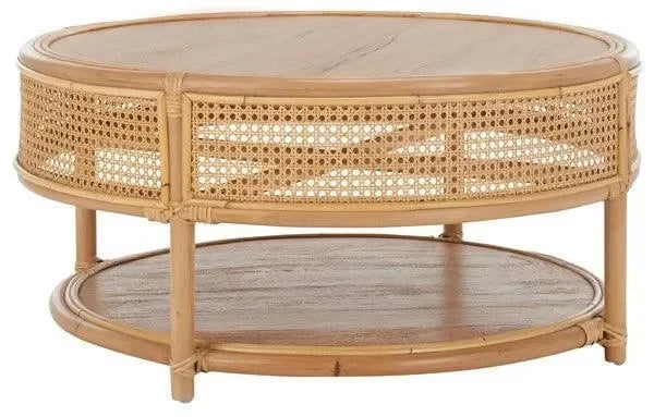 Arvid Rattan Coffee Table in Natural - The Mayfair Hall