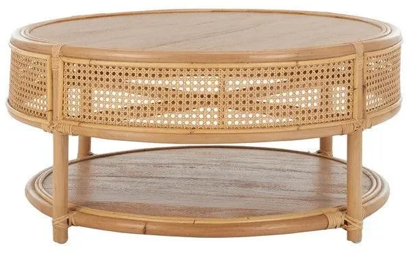 Arvid Rattan Coffee Table in Natural - The Mayfair Hall