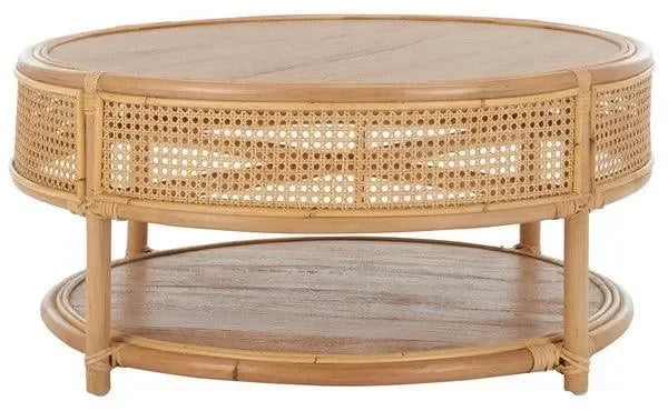 Arvid Rattan Coffee Table in Natural - The Mayfair Hall