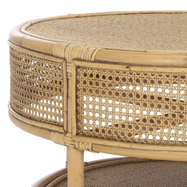 Arvid Rattan Coffee Table in Honey Brown