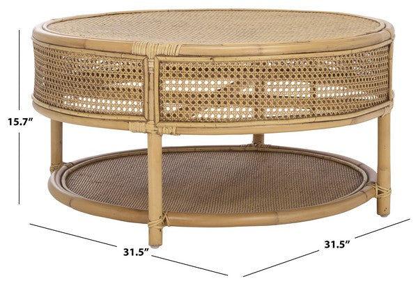 Arvid Rattan Coffee Table in Honey Brown